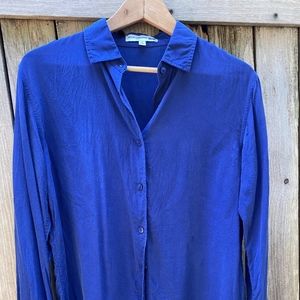 Royal Blue Silk Blouse Ines de la Fressange Paris